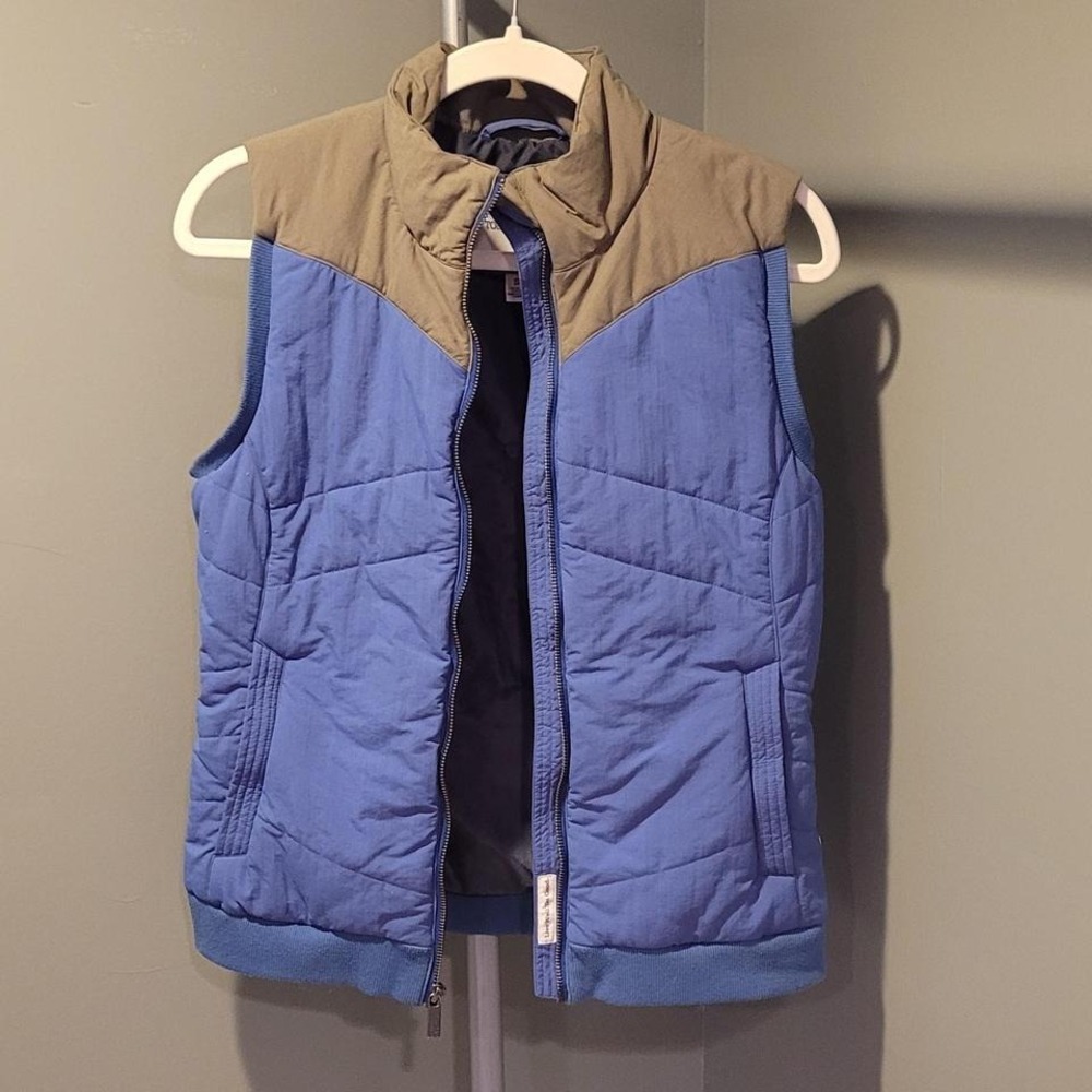 Toad&Co Poma Puffer Vest Colorblock Quilted, Women's Size‎ S, Blue Khaki Green - Picture 3 of 12